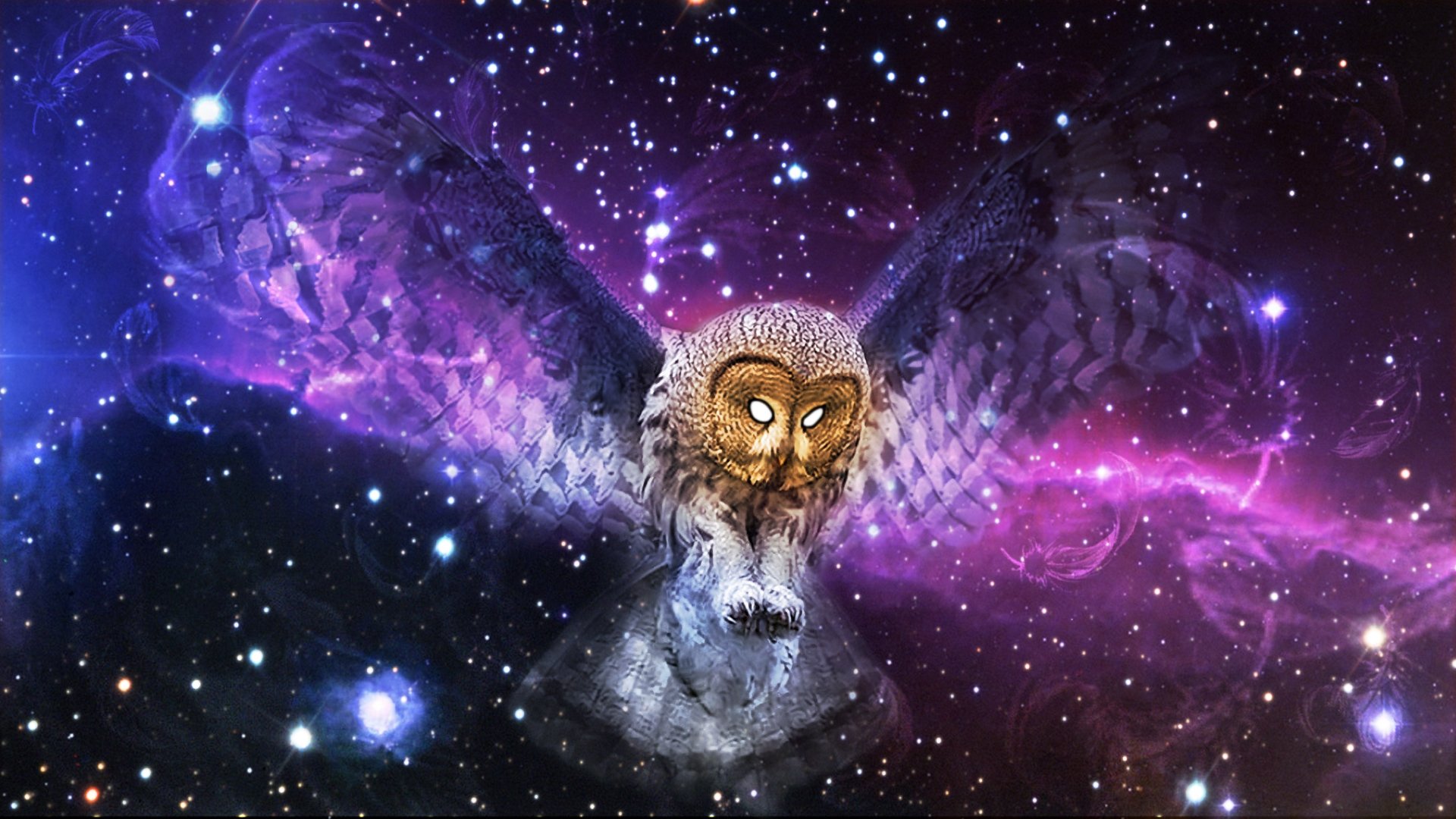 Space animals. Сова космос. Сова (фиолетовая). Сова на фоне космоса. Мистическая Сова.