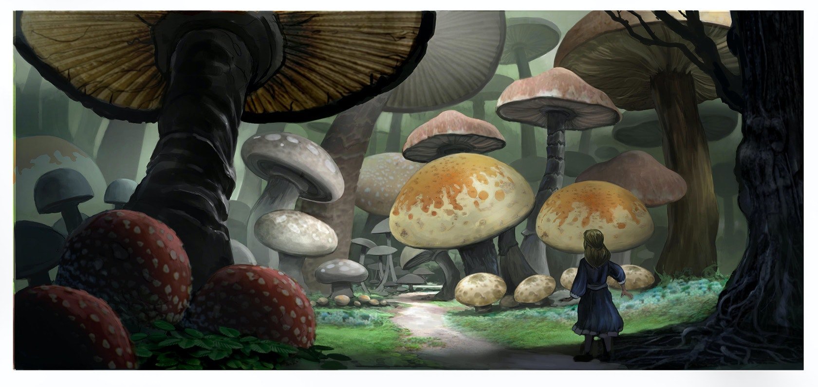 Рена грибов. Алиса в стране чудес мухомор. Алиса тим бёртон грибы. Алиса в стране чудес ест гриб.