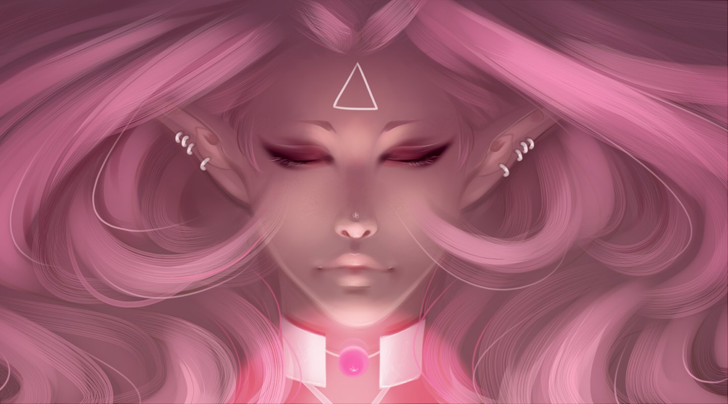 Демон с розовыми волосами. Розовая эльфийка. Розовый демон. Розовый Эльф. Эльф с розовыми волосами.