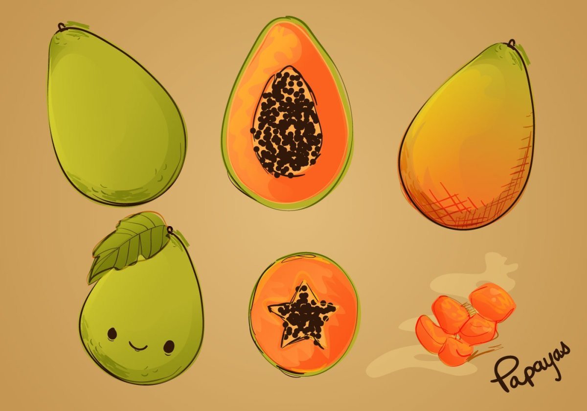 Экзотические фрукты папайя