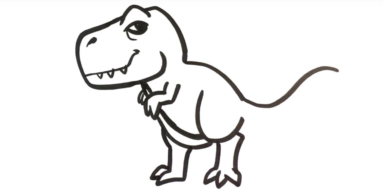 Легкие рисунки динозавров