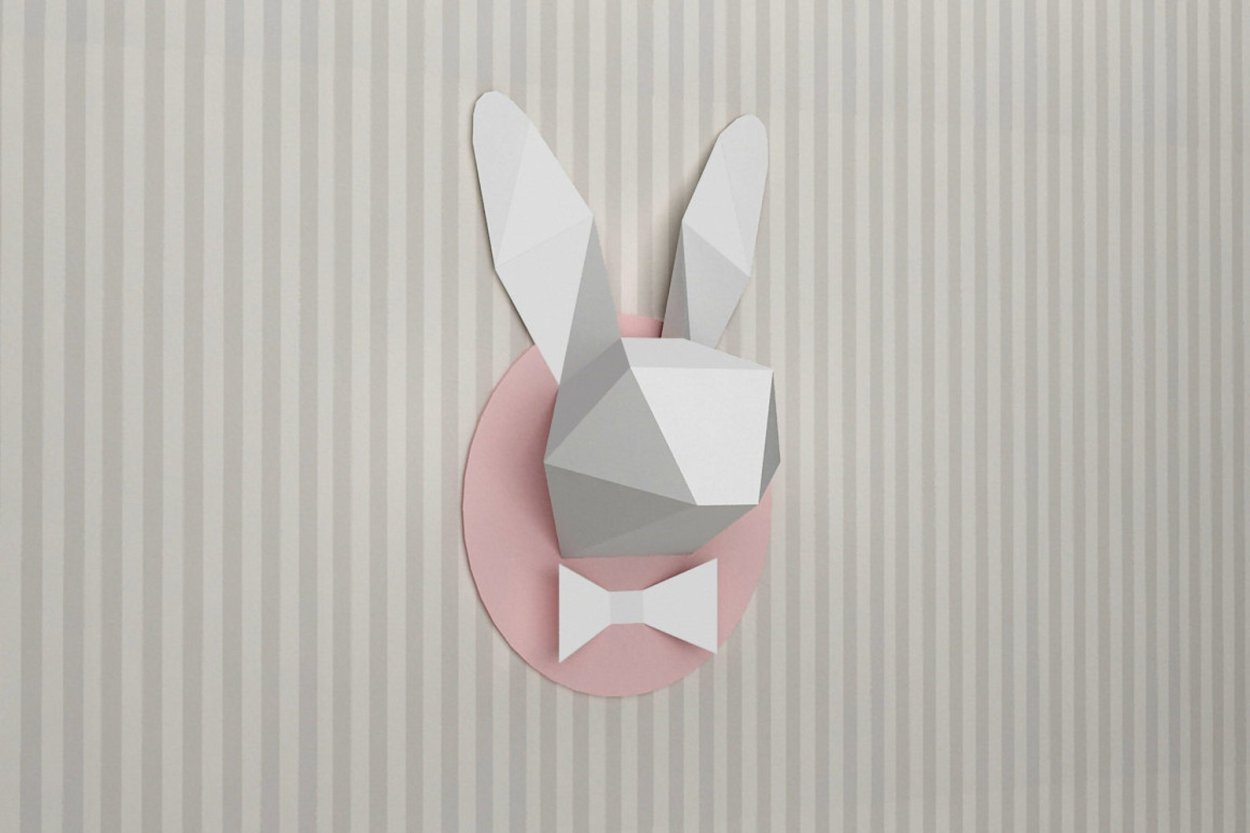 Кролик из бумаги паперкрафт