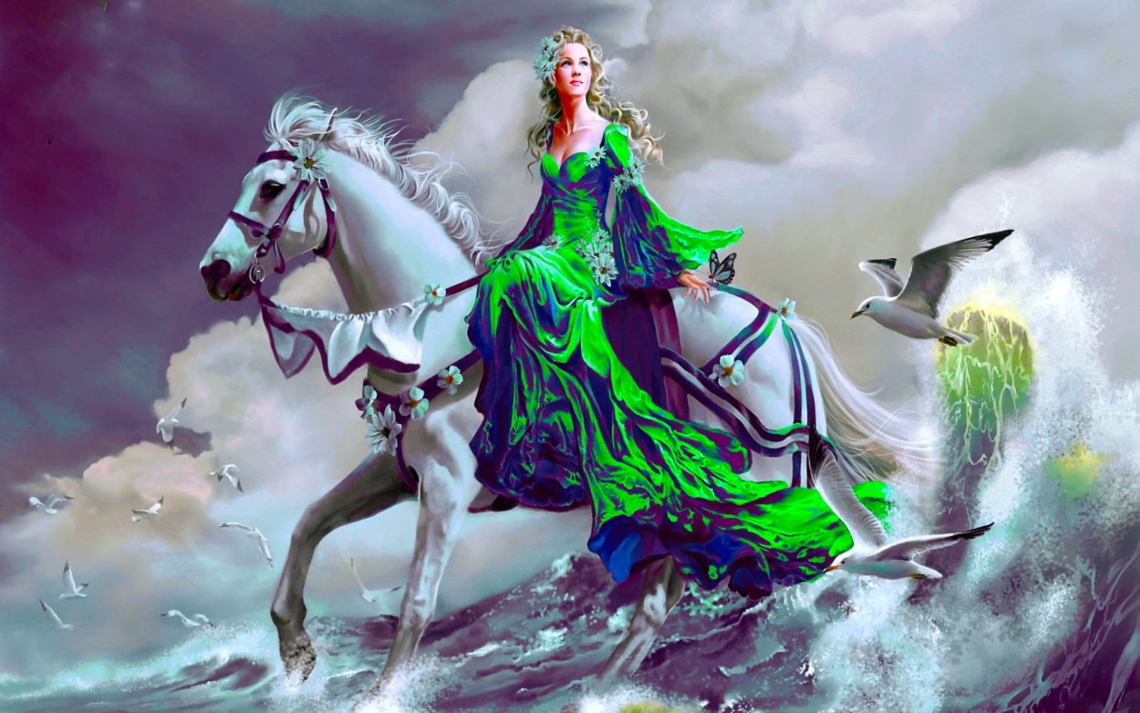 Девушка на лошади фэнтези. Принцесса на коне. Обои фэнтези. Амазонка на лошади.