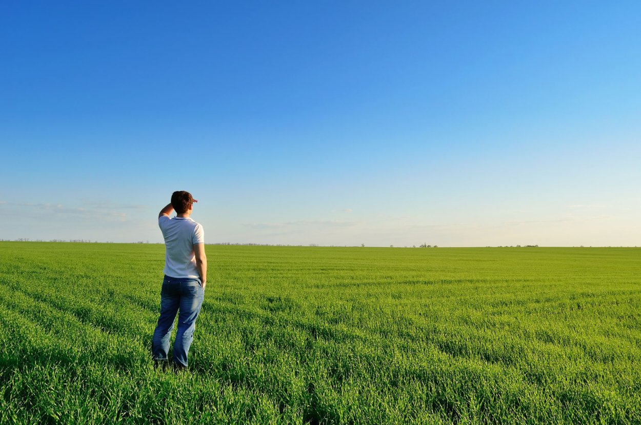 Человек смотрит в поле. Человек в поле. Мужчина стоящий в поле. Люди стоящие в поле. Человек на горизонте.