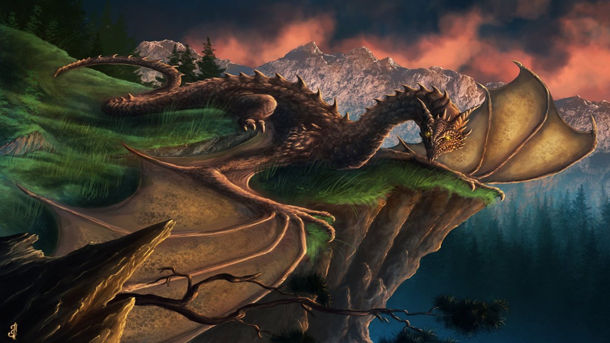 Фантастический мир с драконами