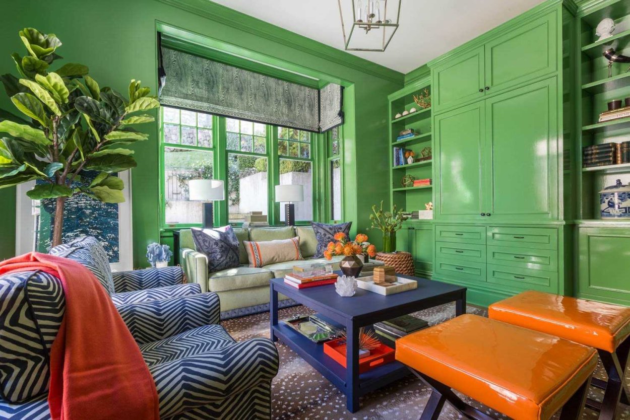 Дизайн комнаты в зеленом цвете