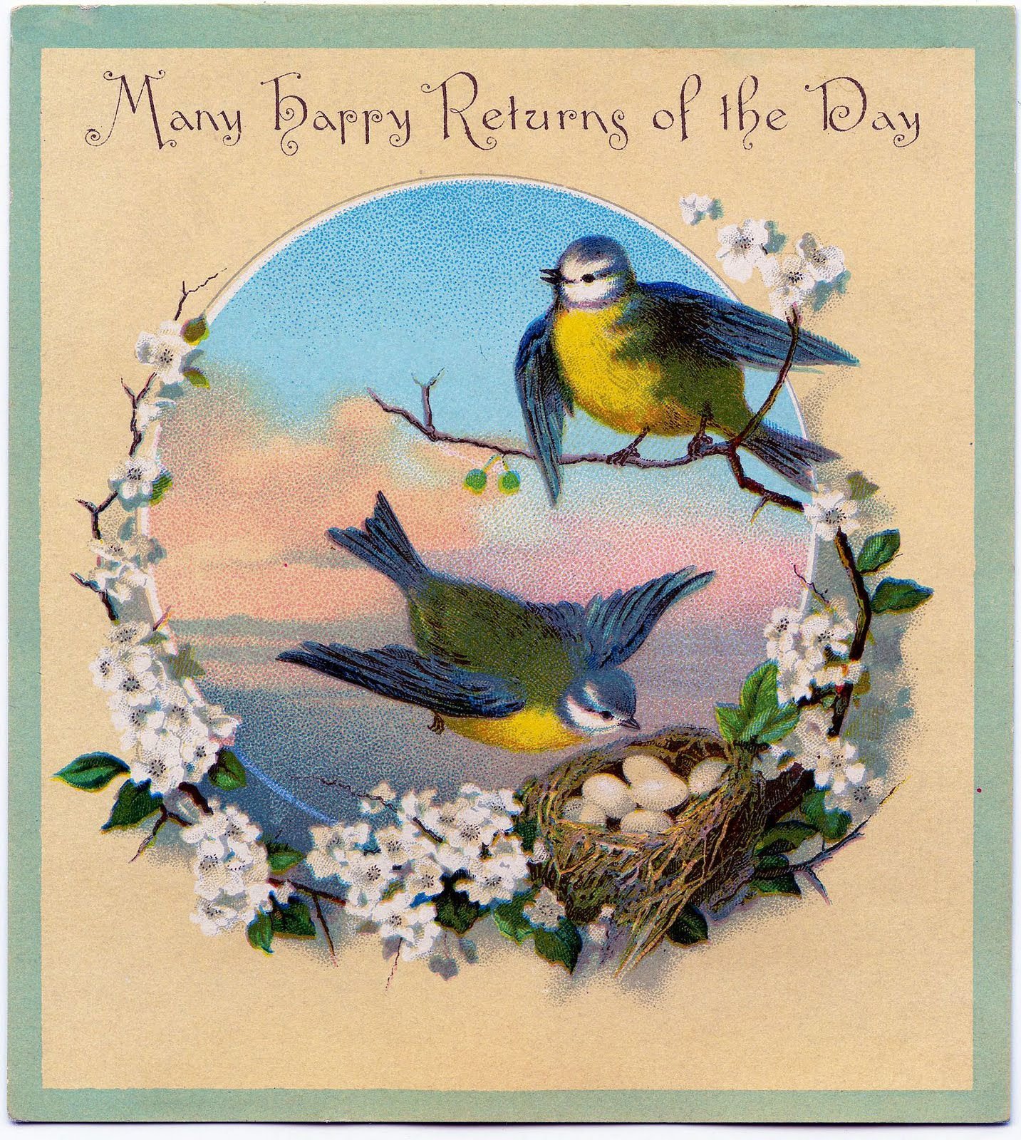 День жаворонка картинки поздравления. Открытки с птичками. Пасхальная открыточка с птичкой. Старинные открытки с птичками. Винтажные птицы.