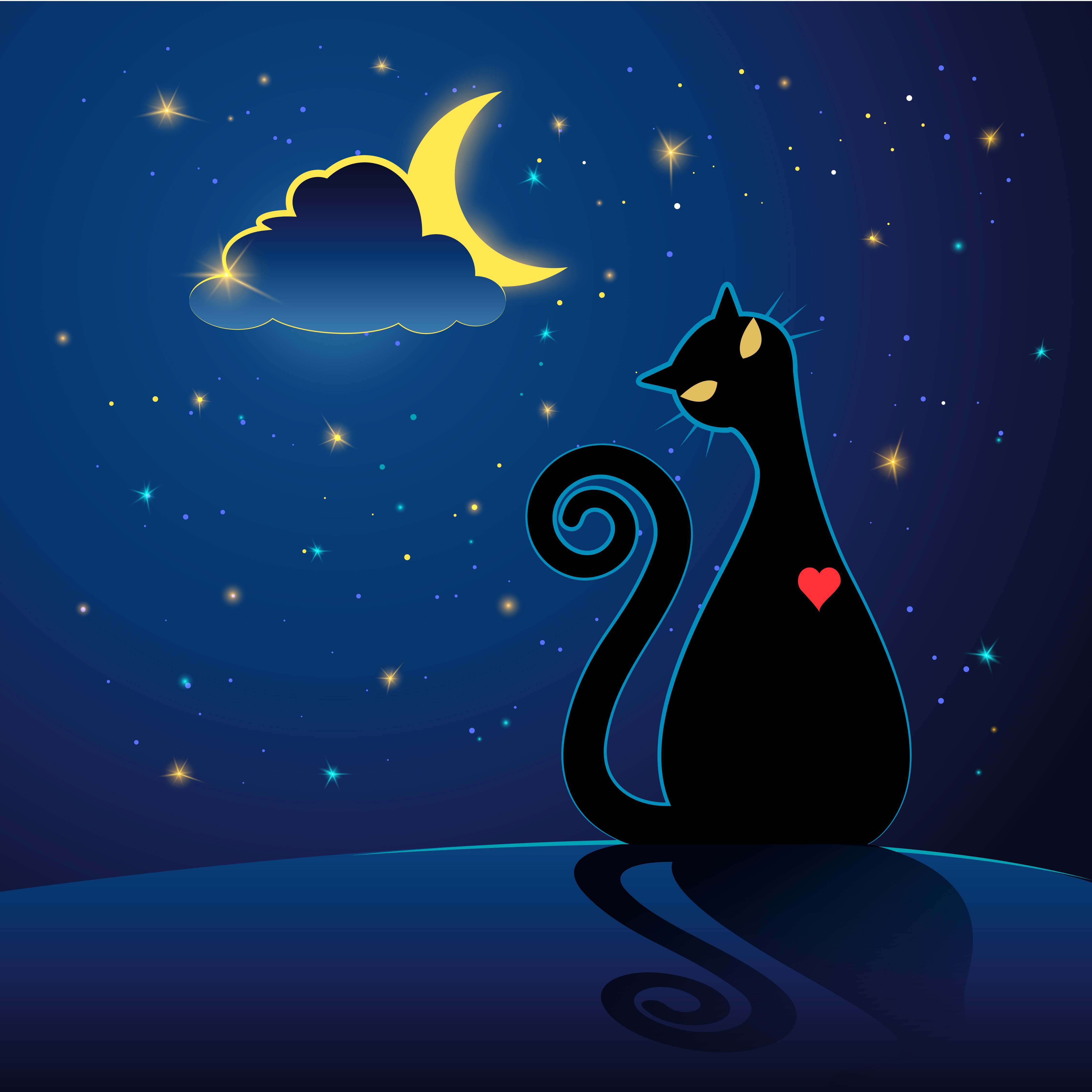 Спокойной ночи картинки красивые необычные. Доброй ночи кошки. Спокойной ночи с кошками. Стикеры доброй ночи с котом. Доброй ночи с кошечками.