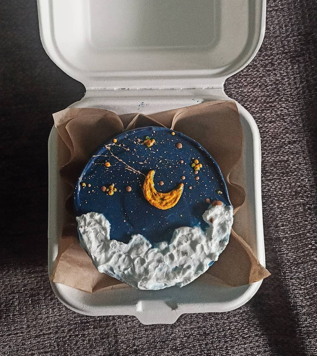 Синий бенто торт
