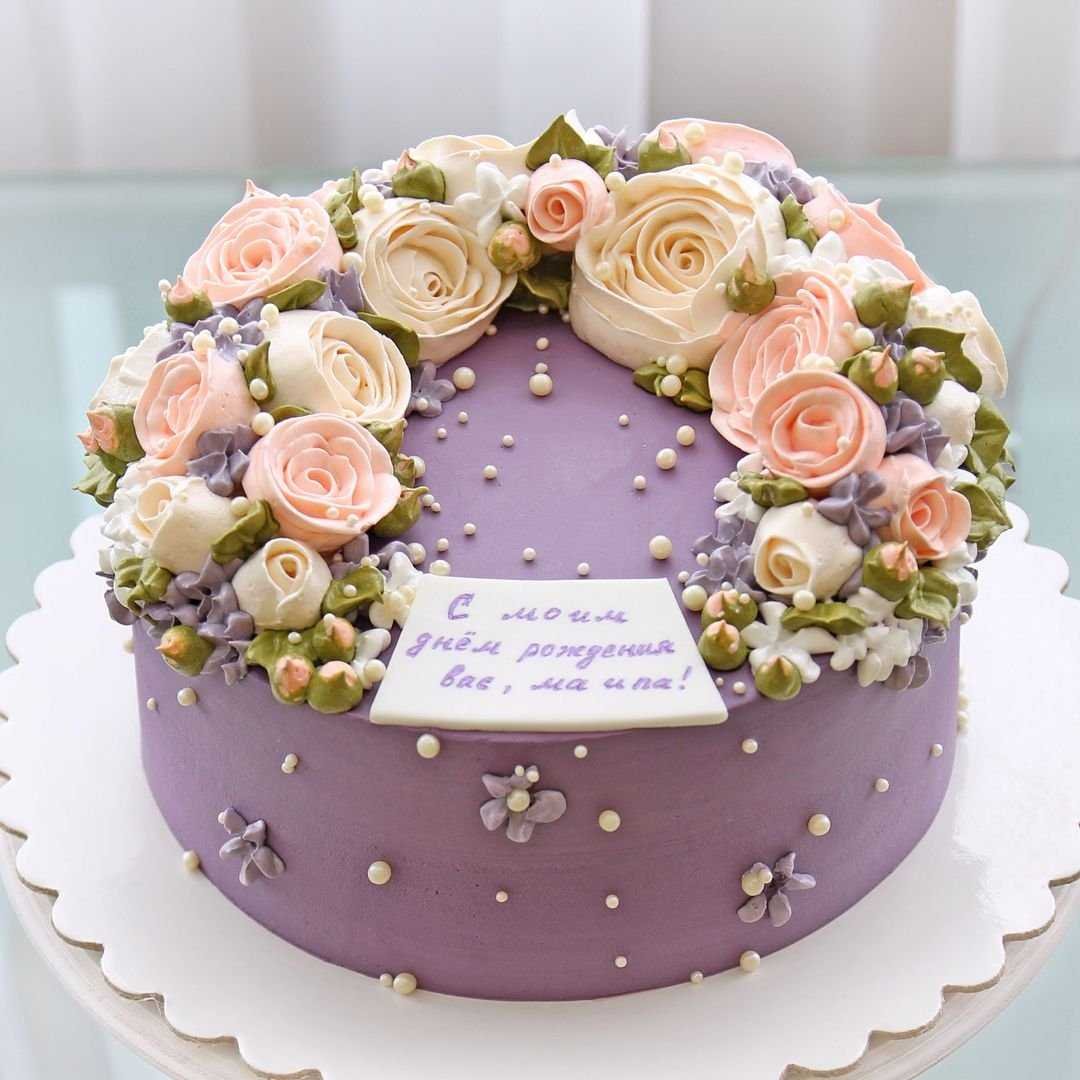Дизайн торта на юбилей женщине