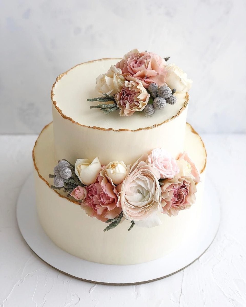 Свадебный двухъярусный торт