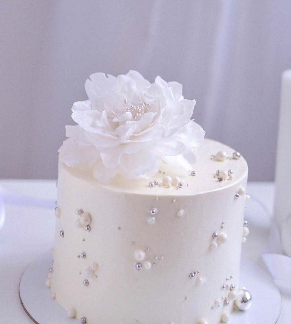 Свадебный одноярусный торт