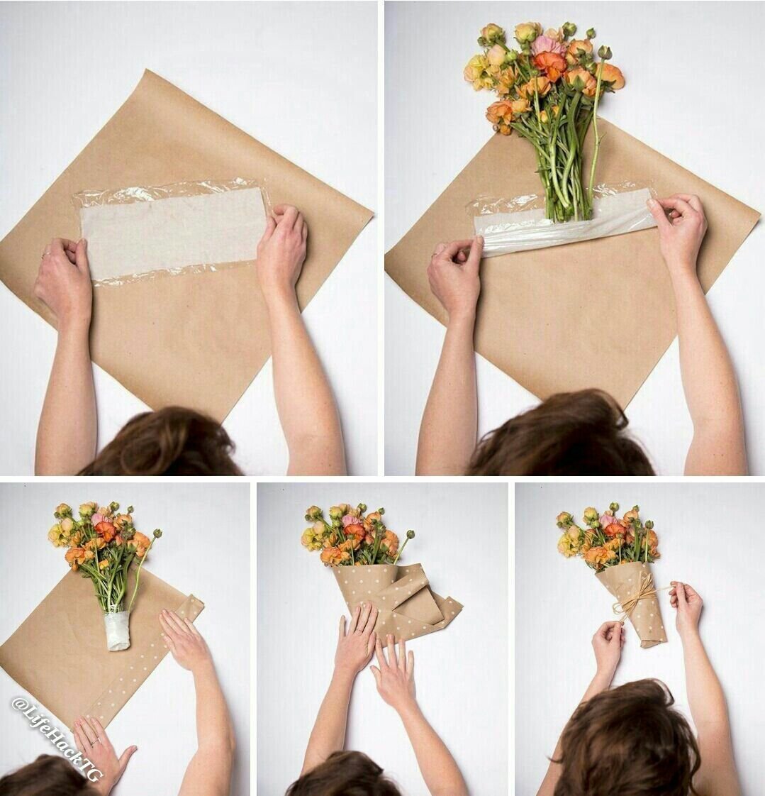 Упаковка цветов в бумагу