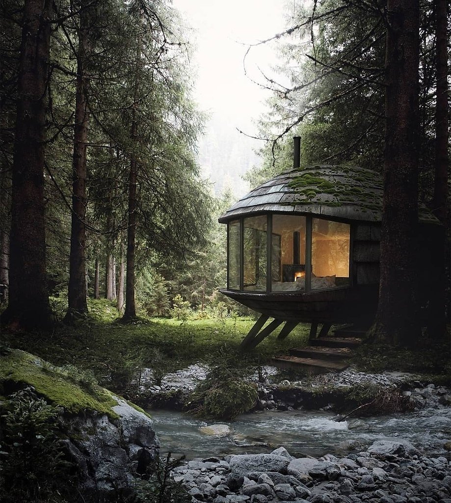 Одинокий дом в лесу