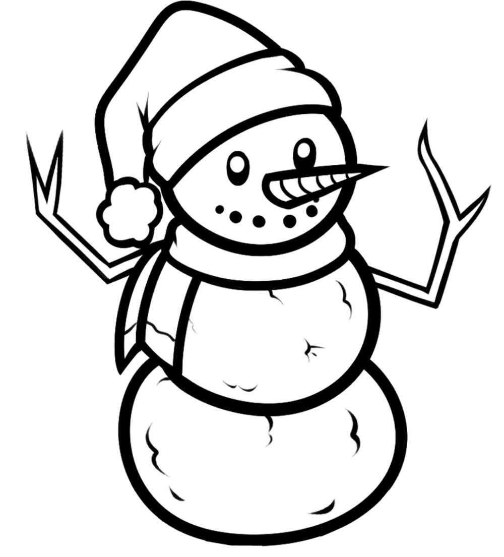 Снеговик рисунок карандашом