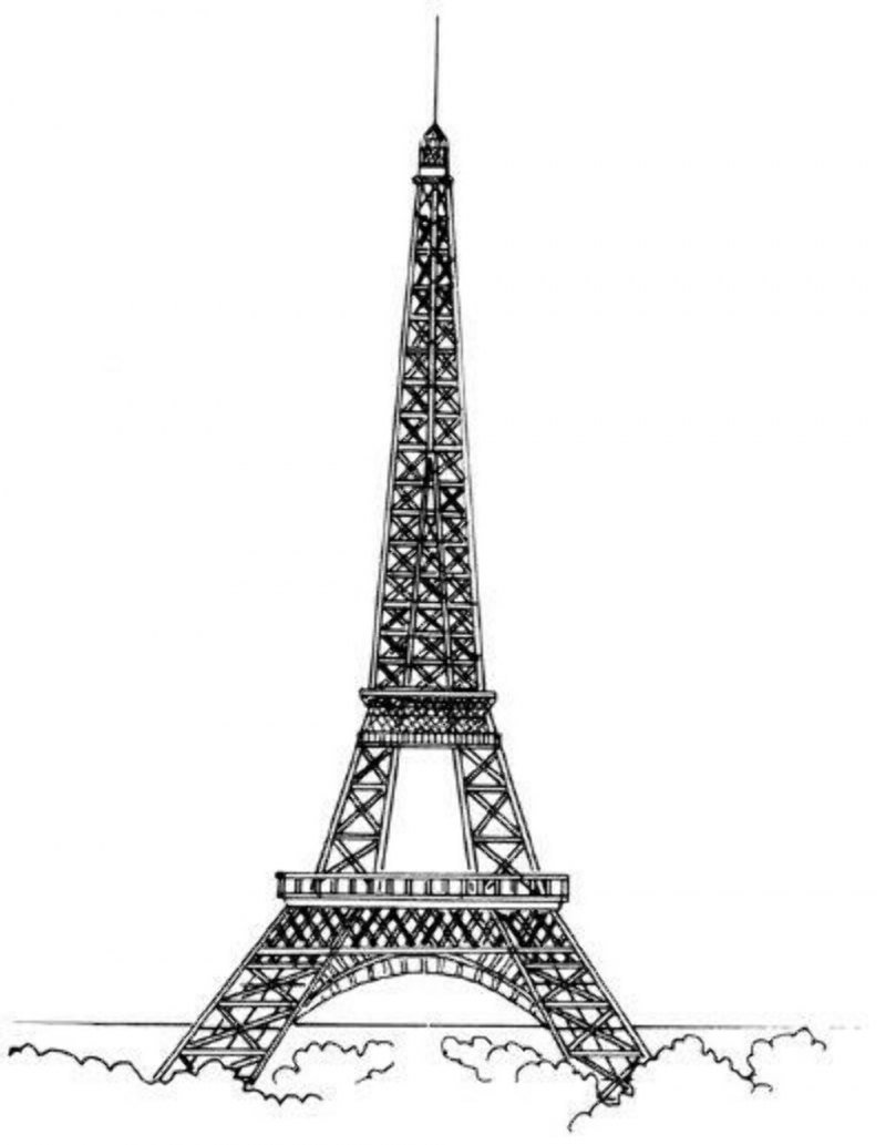 Эйфелева башня рисунок карандашом