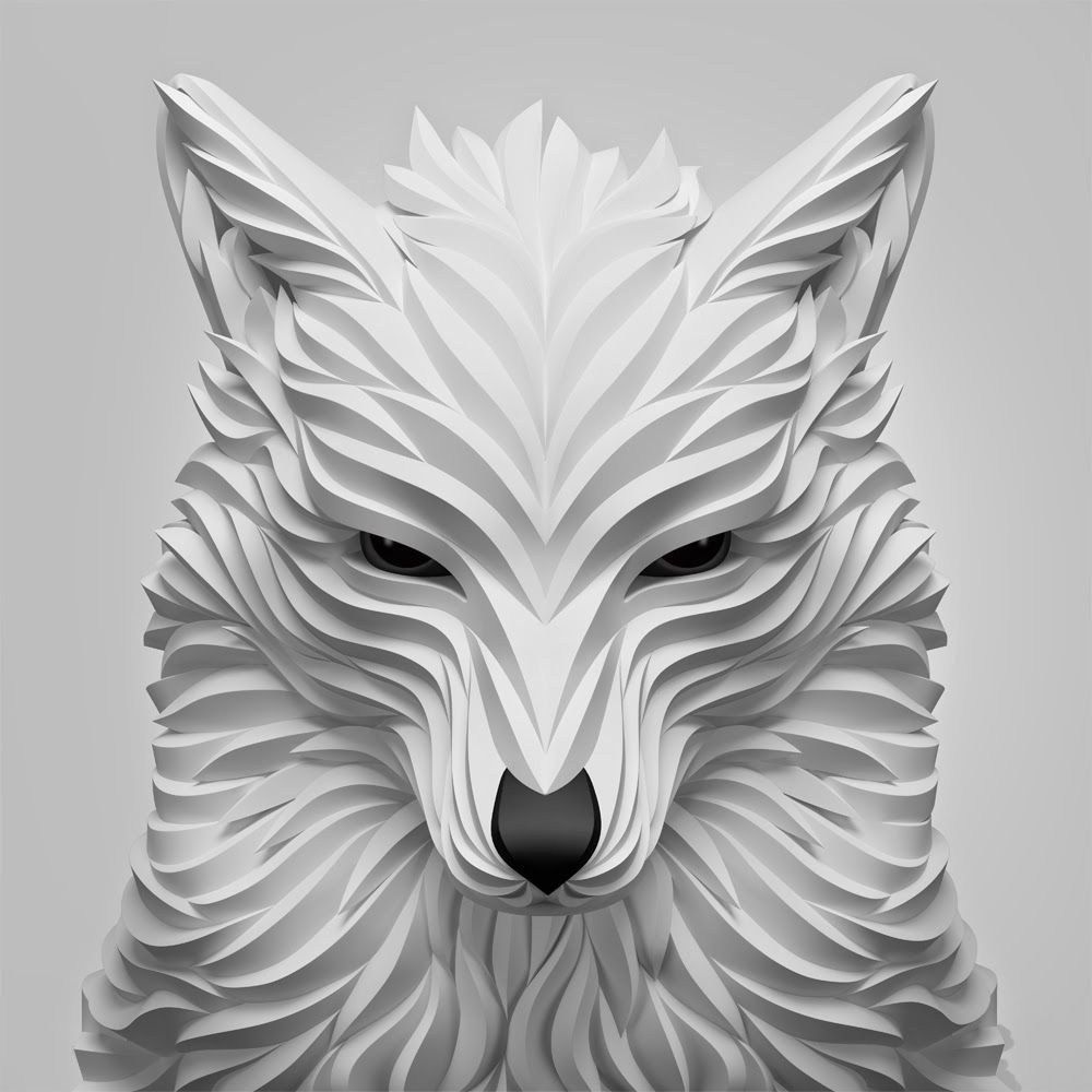 Рисунок голова волка