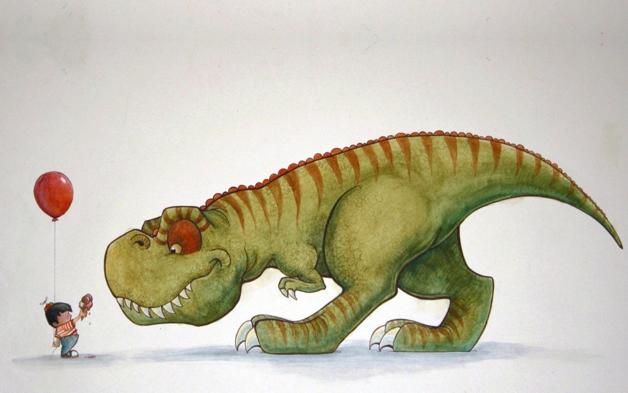 Нарисованный динозавр