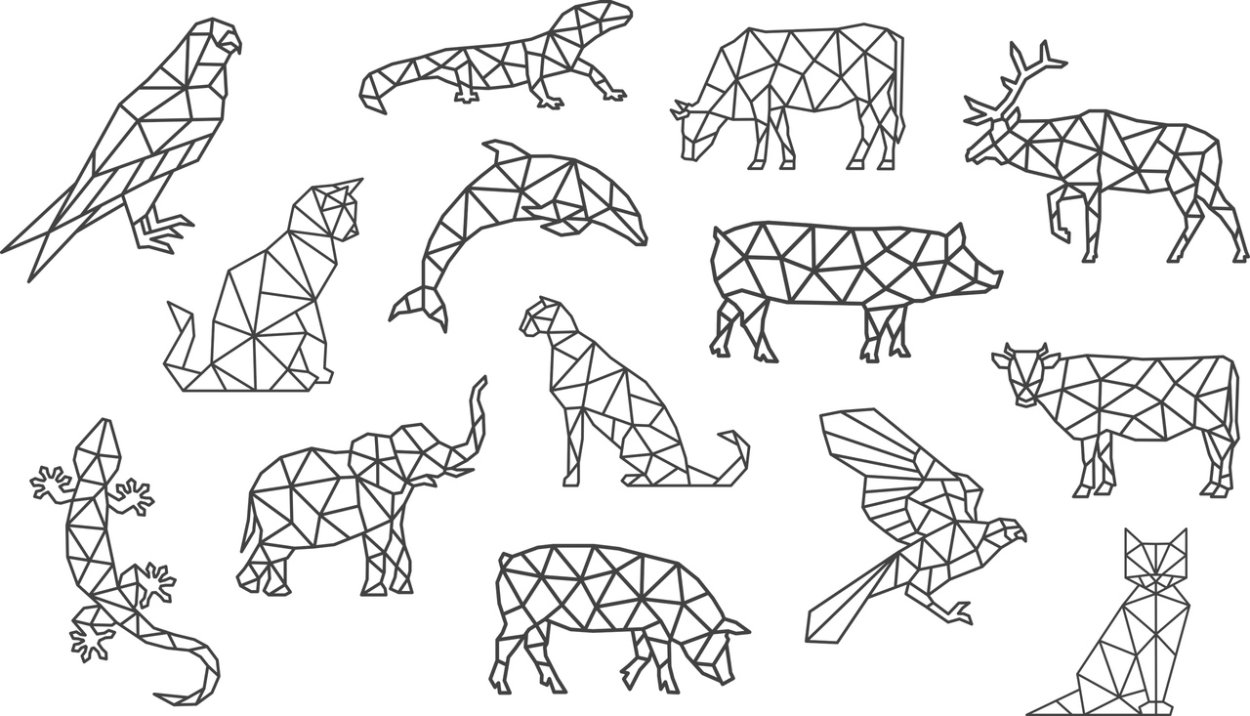 Рисунок животного из геометрических фигур