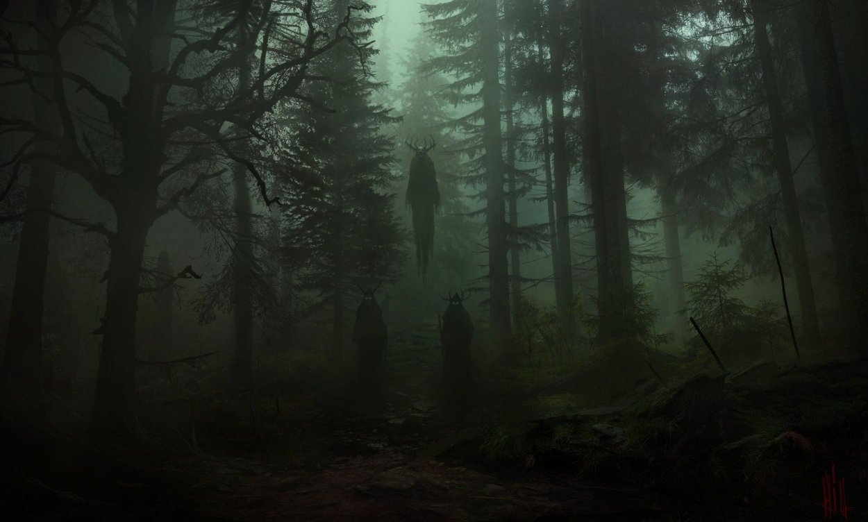 Темный страшный лес