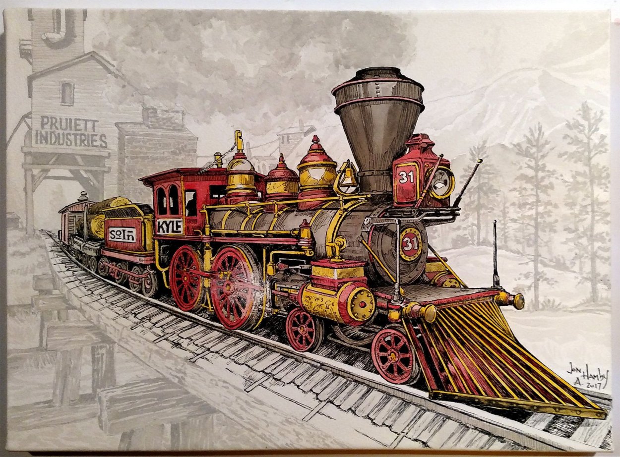 Нарисованный поезд