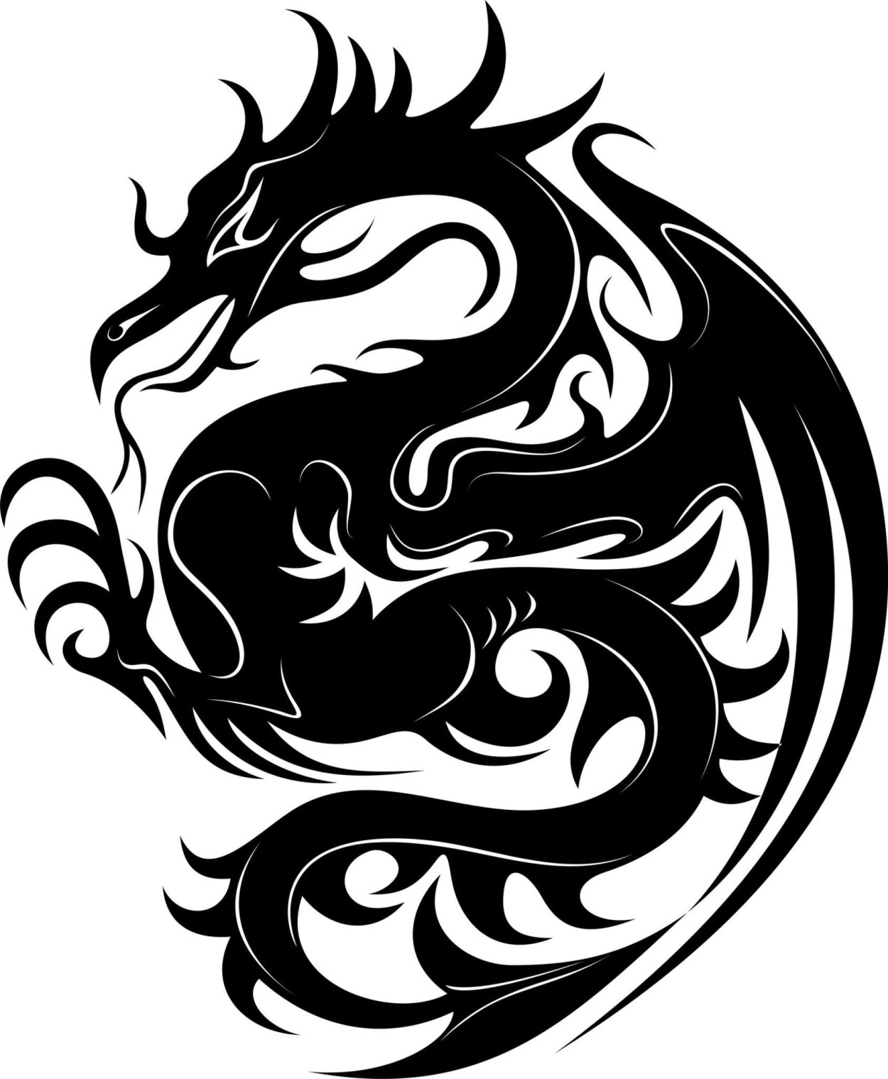 Контур дракона рисунок